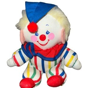 VINTAGE BANTAM MUSICAL WIND UP BABY CIRCUS CLOWN STUFFED PLUSH LOVEY TOY